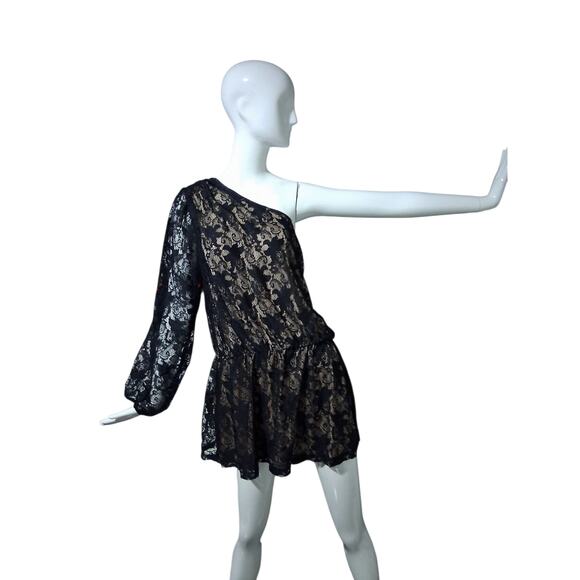 Women's Bisou Bisou Women's size XL Lace Whimsigoth Witchy One Shoulder Dress - Picture 6 of 12